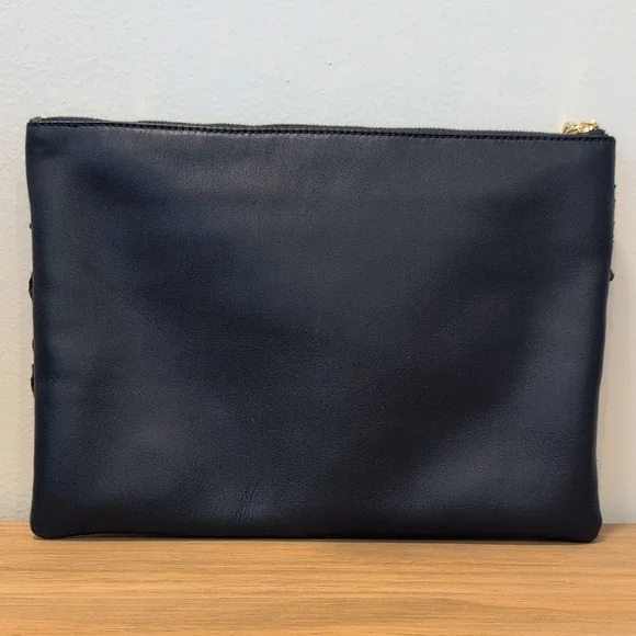 Silvano Biagini Python Bag & Matching Clutch Navy Blue